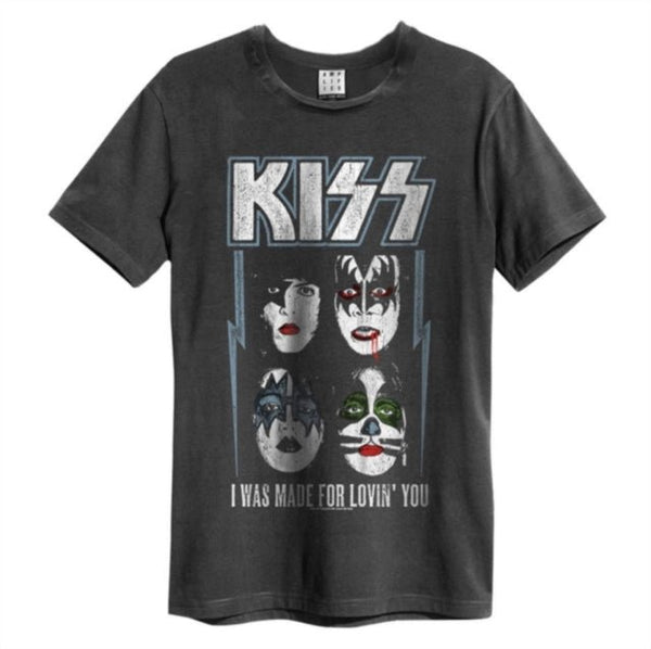 Kiss - I Was Made For Loving You Amplified Vintage Charcoal Large T Shirt - punk to funk heaven