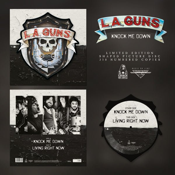LA GUNS KNOCK ME DOWN (SHAPED PICTURE DISC) VINYL 12" PICTURE DISC - punk to funk heaven