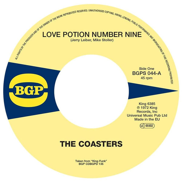LOVE POTION NUMBER NINE by COASTERS, THE Vinyl 7" BGPS044 - punk to funk heaven