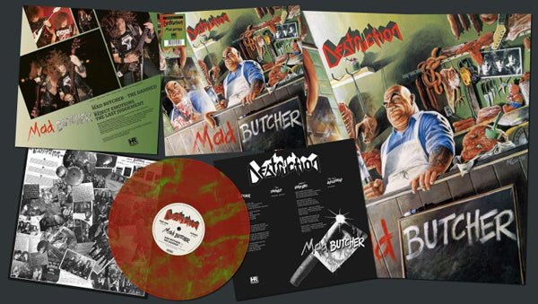 MAD BUTCHER (MARBLED VINYL) by DESTRUCTION Vinyl LP HRR548LP3M - punk to funk heaven