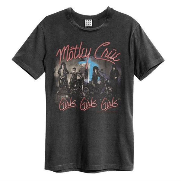 Motley Crue Girls Girls Girls Amplified Vintage Charcoal Large T Shirt - punk to funk heaven