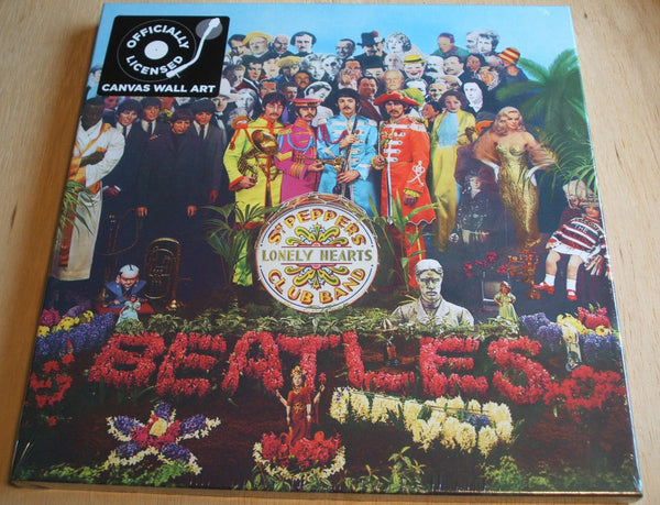 the beatles sgt peppers stretch canvas wall art 40cm x 40cm official