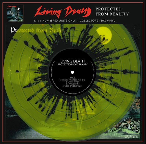 PROTECTED FROM REALITY (SPLATTER) by LIVING DEATH Vinyl LP - punk to funk heaven