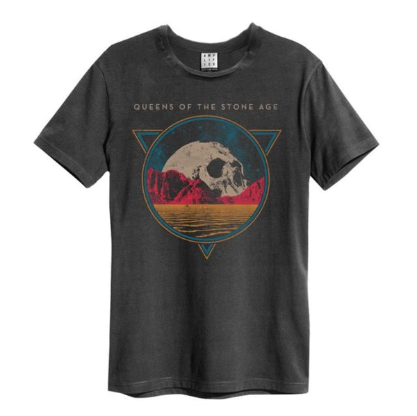 Queen Of The Stone Age Skull Planet Amplified Vintage Charcoal X Large T Shirt - punk to funk heaven