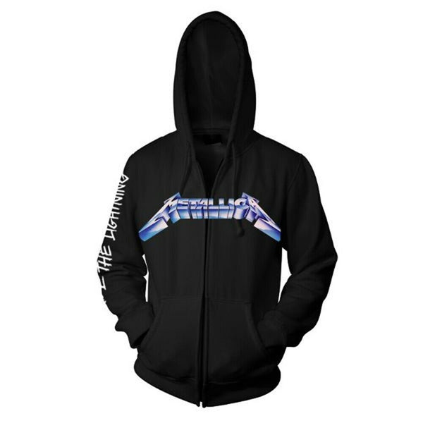 RIDE THE LIGHTNING by METALLICA Hooded Sweatshirt with Zip - punk to funk heaven