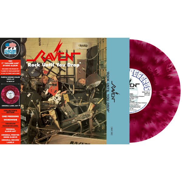 ROCK UNTIL YOU DROP (PURPLE SMOKE VINYL) by RAVEN Vinyl LP - punk to funk heaven