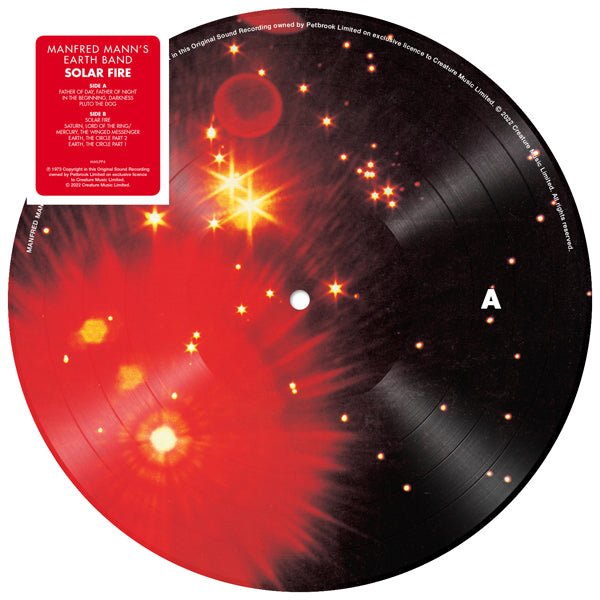SOLAR FIRE (PICTURE DISC) by MANFRED MANN'S EARTH BAND Vinyl 12" Picture Disc MMLPP6 - punk to funk heaven