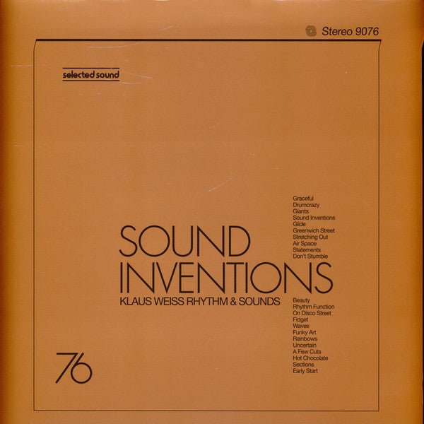 Sound Inventions Artist Klaus Weiss Rhythm & Sounds Format:Vinyl / 12" Album Label:Be With Records Catalogue No:BEWITH113LP - punk to funk heaven