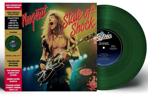 STATE OF SHOCK (GREEN VINYL) by TED NUGENT Vinyl LP - punk to funk heaven