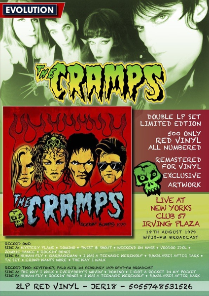 THE CRAMPS Live At New Yorks Club 57 Irving Plaza 18th August 1979 WPIX - FM Broadcast LPX2 JER18 red - punk to funk heaven