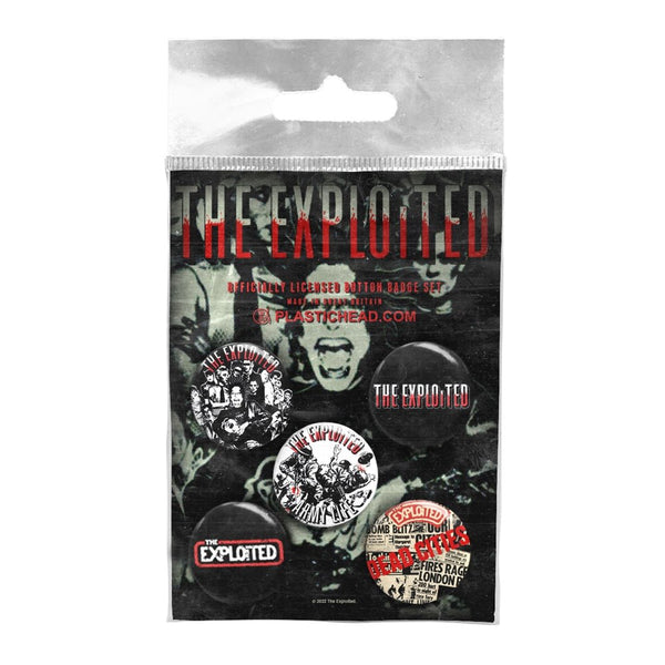 THE EXPLOITED BUTTON BADGE SET 1 by EXPLOITED, THE Badge Pack PHBADGE142 - punk to funk heaven