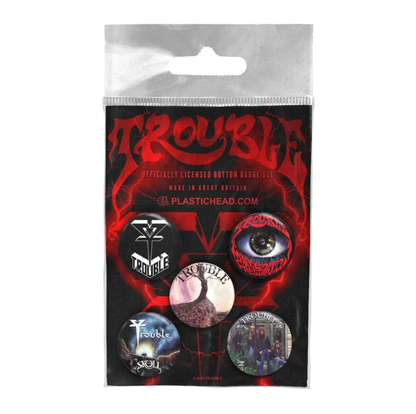 TROUBLE BUTTON BADGE SET by TROUBLE Badge Pack PHBADGE136 - punk to funk heaven