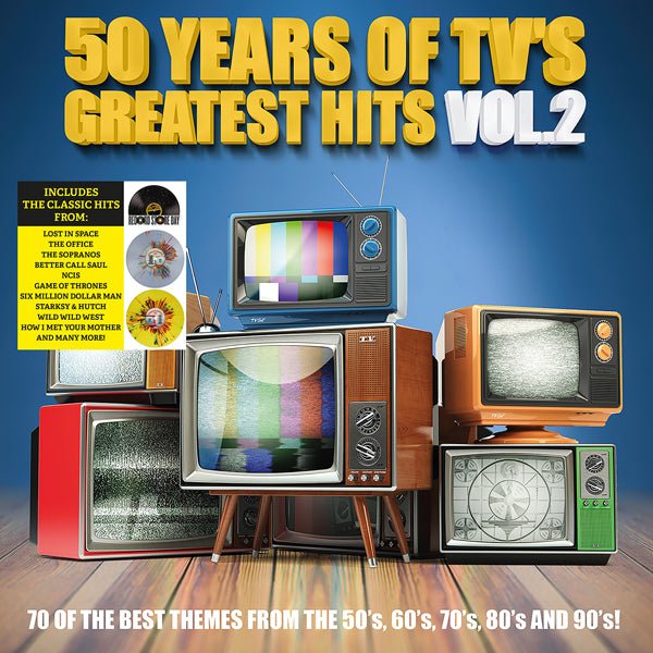VARIOUS ARTISTS 50 YEARS OF TV'S GREATEST HITS VOL. 2 (COLOUR VINYL)(RSD 2023) VINYL DOUBLE ALBUM - punk to funk heaven