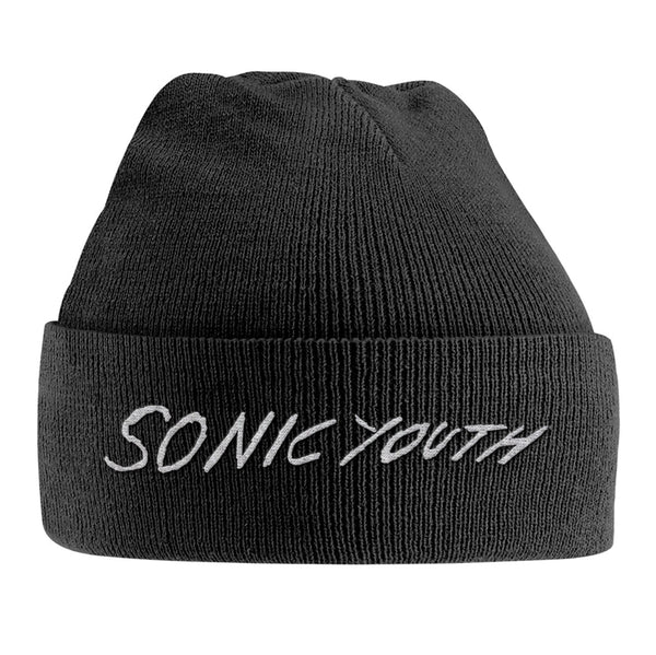 WHITE LOGO (EMBROIDERED) by SONIC YOUTH Knitted Ski Hat PHHAT229 - punk to funk heaven