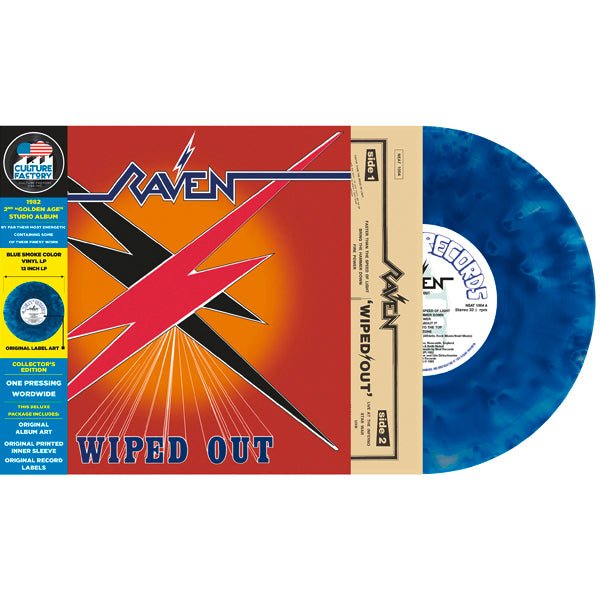 WIPED OUT (BLUE SMOKE VINYL) by RAVEN Vinyl LP - punk to funk heaven